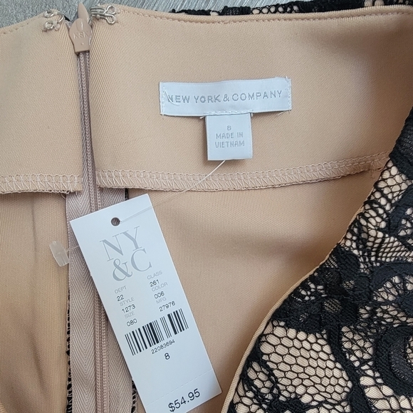 NWT New York & Co Black and Tan Lace Skirt 8 - Picture 4 of 10